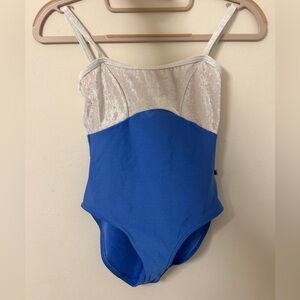 Yumiko Denise Leotard XS High Cut.  White Velvet top.  Bust lining NWOT